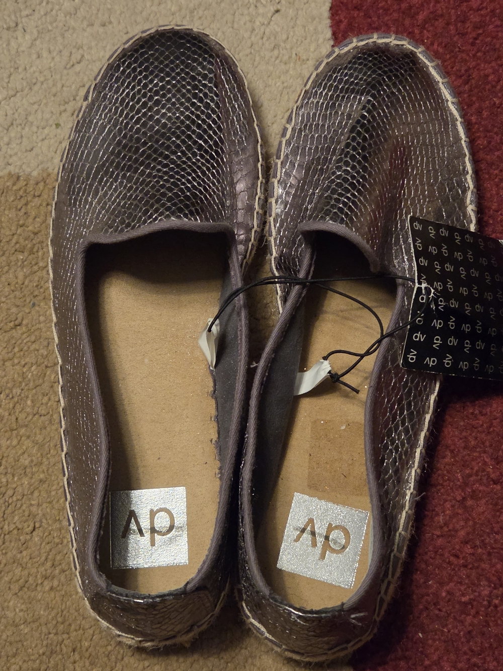 DV by Dolce Vita Brown Metallic Espadrille Slip-Ons